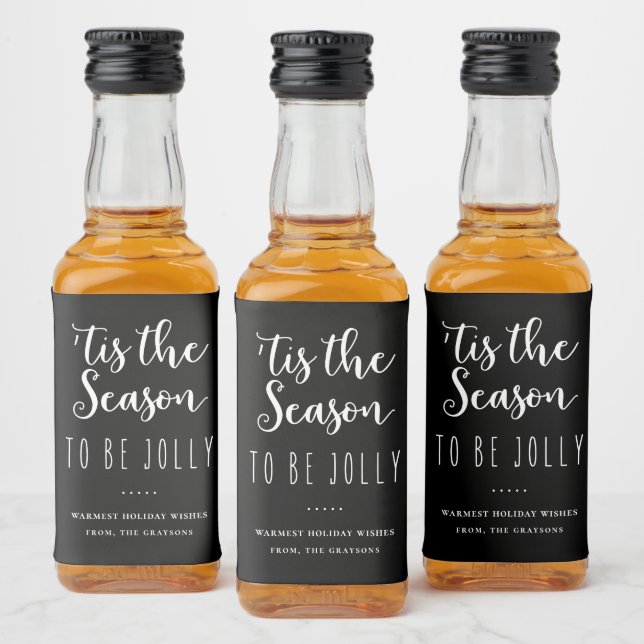 'Das ist die Jahreszeit, um Jolly Black Holiday zu Alkoholflaschenetikett (Flaschen)