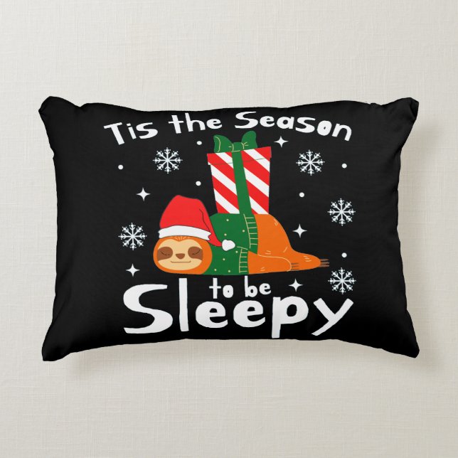 Das ist die Jahreszeit, um zu Weihnachten zufriede Dekokissen (Vorderseite)
