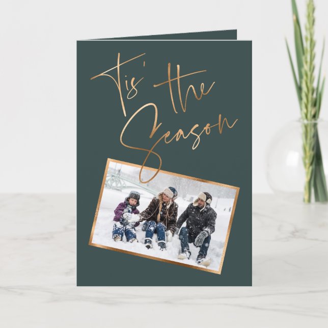 Das ist die Jahreszitat Grüne Minimale Foto Weihna Karte (Vorderseite)