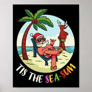 Das ist die Meer-Sonne lustiger Santa Strand Somme Poster