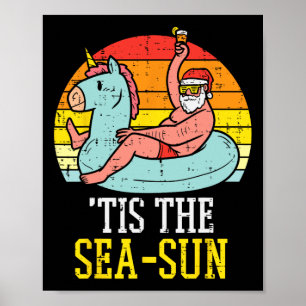 Das ist die Meersonne Weihnachtsmann Einhorn Float Poster