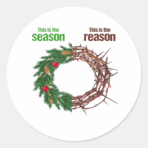 Das ist die Saison, das ist das christliche Weihna Runder Aufkleber