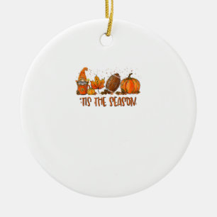Das ist die Saison Fußball Sport Herbst Kürbis als Keramik Ornament