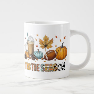 Das ist die Saison Herbstzeit mit Football und Kaf Jumbo-Tasse