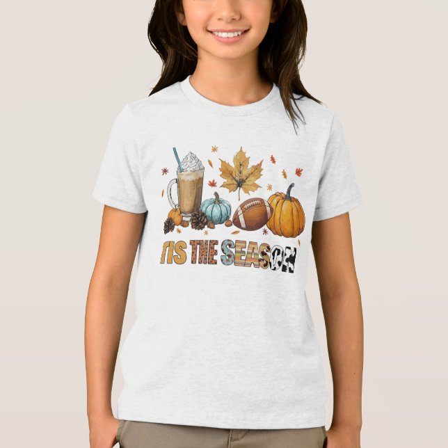 Das ist die Saison Herbstzeit mit Football und Kaf Tri-Blend Shirt (Vorderseite)