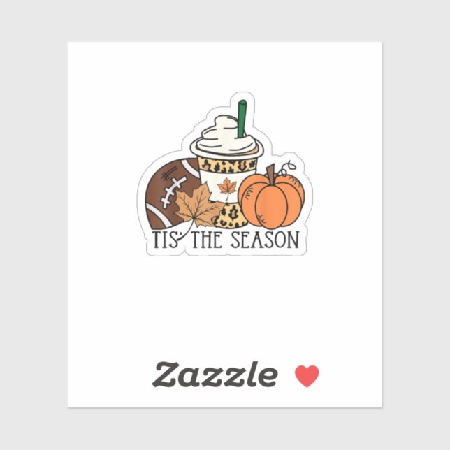 Das ist die Saison Pumpkin Erntedank Football Mini Aufkleber (Blatt)