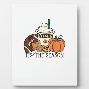 Das ist die Saison Pumpkin Erntedank Football Mini Fotoplatte