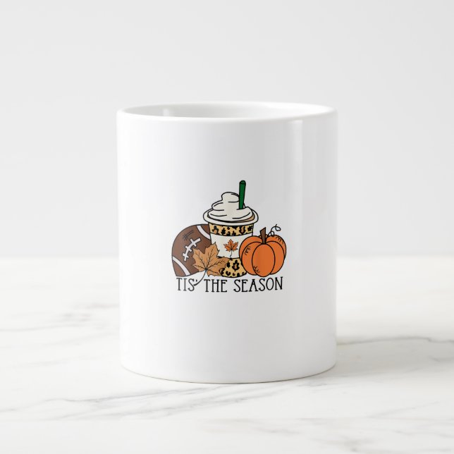 Das ist die Saison Pumpkin Erntedank Football Mini Jumbo-Tasse (Vorderseite)