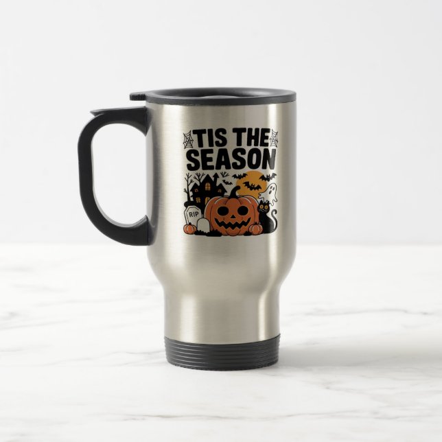 Das ist die Saison Pumpkin Halloween Fall Funny Ni Reisebecher (Links)
