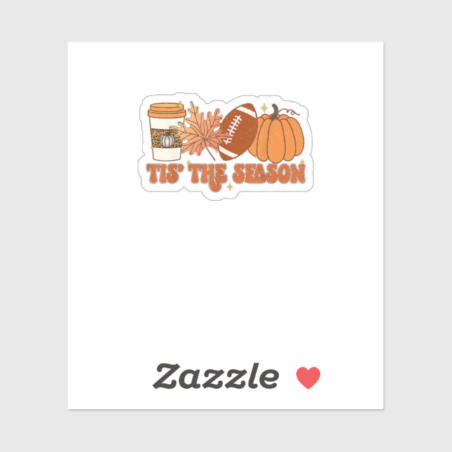 Das ist die Saison Pumpkin Leaf Erntedank Football Aufkleber (Blatt)