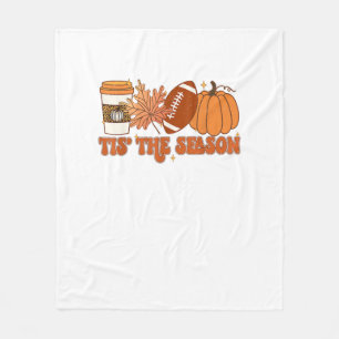 Das ist die Saison Pumpkin Leaf Erntedank Football Fleecedecke