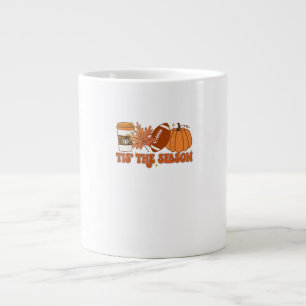 Das ist die Saison Pumpkin Leaf Erntedank Football Jumbo-Tasse