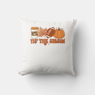 Das ist die Saison Pumpkin Leaf Erntedank Football Kissen