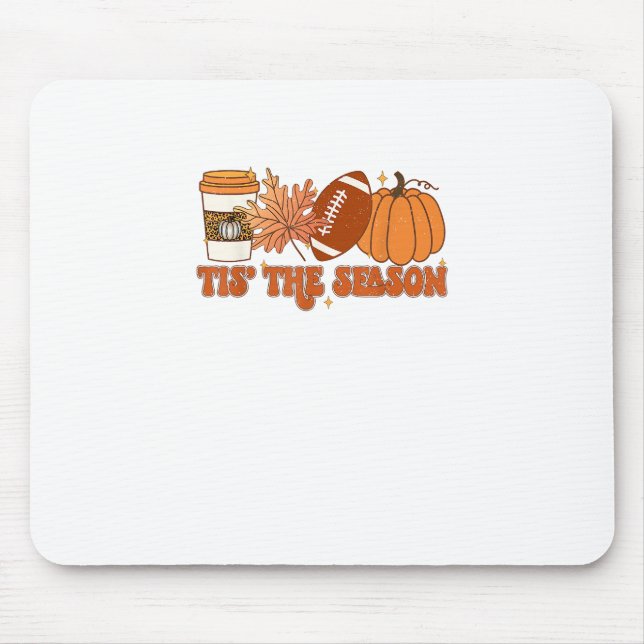 Das ist die Saison Pumpkin Leaf Erntedank Football Mousepad (Vorne)