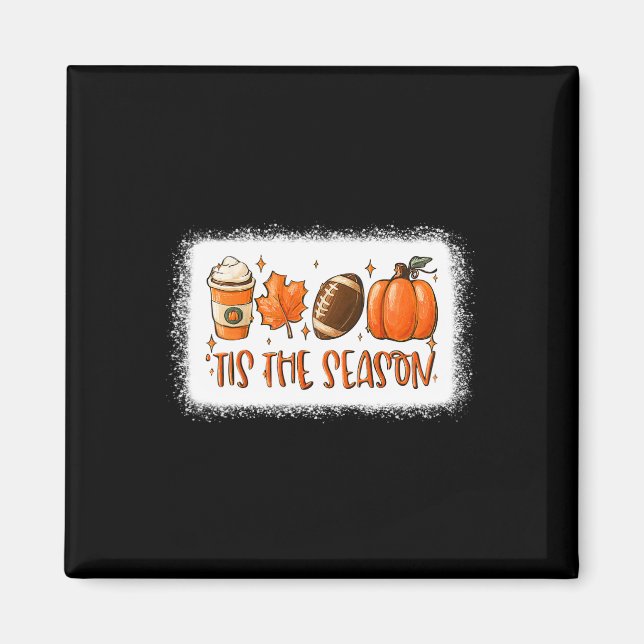 Das ist die Saison Pumpkin Leaf Latte Fall Footbal Magnet (Vorne)