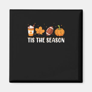 Das ist die Saison Pumpkin Leaf Latte Fall Thanksg Magnet