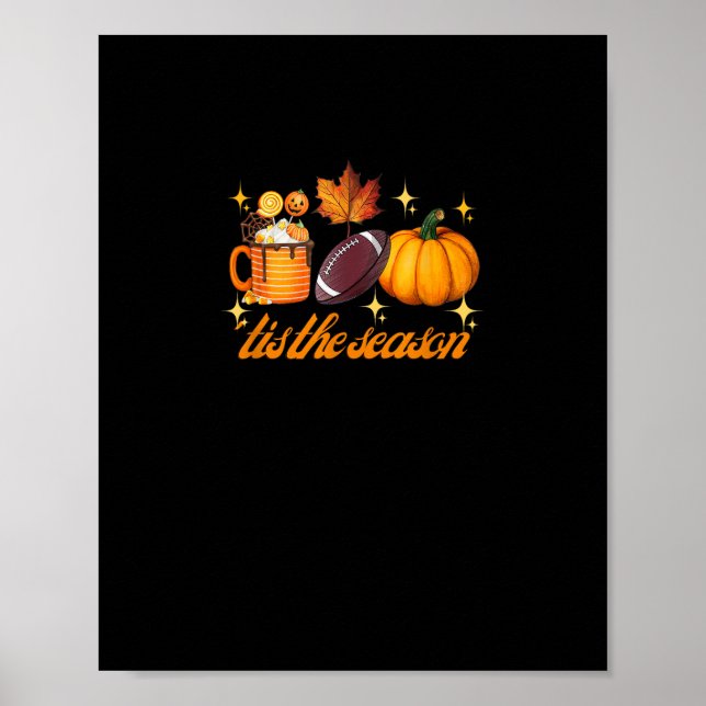 Das ist die Saison Pumpkin Leaf Latte Fall Thanksg Poster (Vorne)