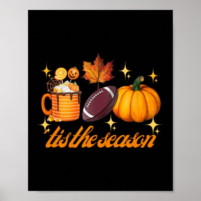Das ist die Saison Pumpkin Leaf Latte Fall Thanksg Poster (Vorne)