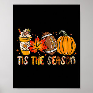 Das ist die Saison Pumpkin Leaf Latte Fall Thanksg Poster