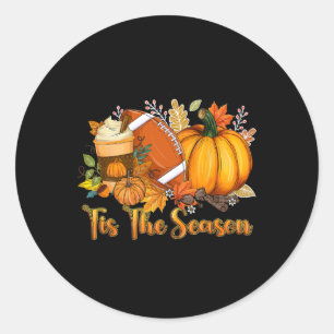 Das ist die Saison Pumpkin Leaf Latte Fall Thanksg Runder Aufkleber