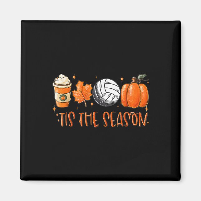 Das ist die Saison Pumpkin Leaf Latte Fall Volleyb Magnet (Vorne)