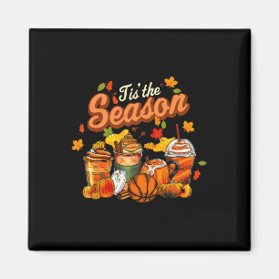 Das ist die Saison Pumpkin Leaf Latte Fall Volleyb Magnet
