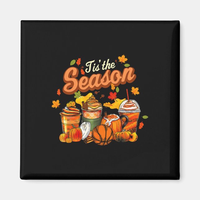 Das ist die Saison Pumpkin Leaf Latte Fall Volleyb Magnet (Vorne)