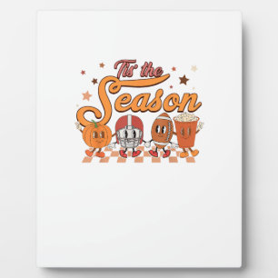 Das ist die Saison Pumpkin Leaf Latte Football Cre Fotoplatte