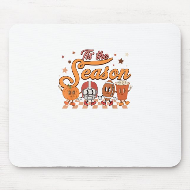 Das ist die Saison Pumpkin Leaf Latte Football Cre Mousepad (Vorne)