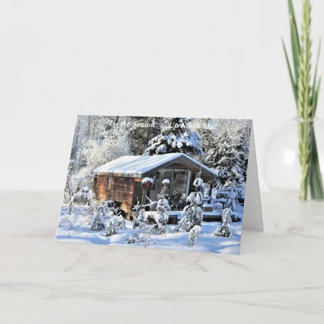 'Das ist die Saison Up North Mn! Frohe Weihnachten Dankeskarte (Vorderseite)