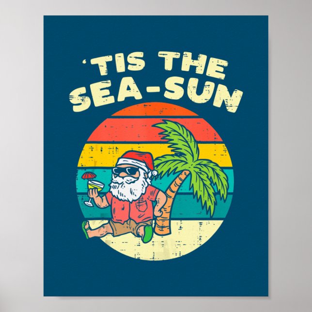 Das ist die Sonne am Strand Weihnachten im Sommer Poster (Vorne)