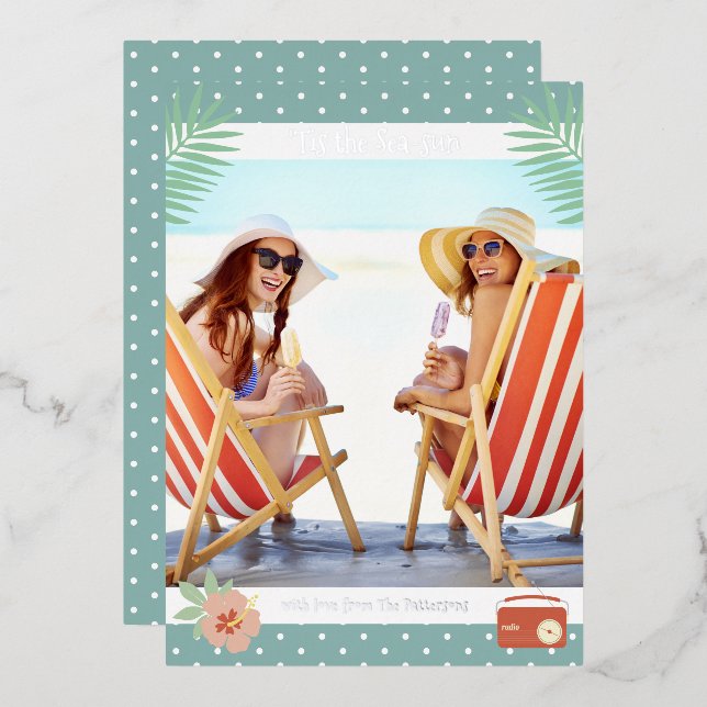 'Das ist die Sonne des tropischen Strandes Sommerf Folieneinladung (Vorderseite/Rückseite)