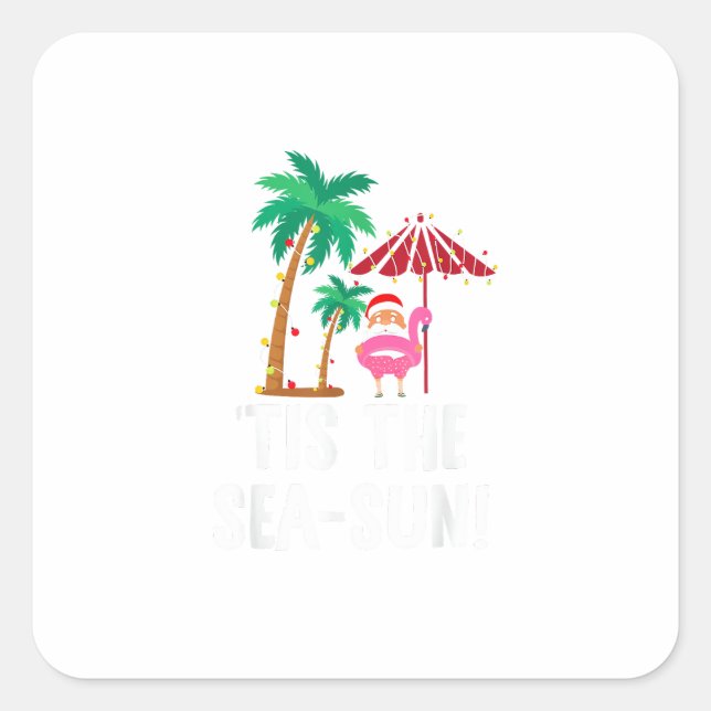 Das ist die tropische Weihnachtssaison der Sonne Quadratischer Aufkleber (Vorderseite)