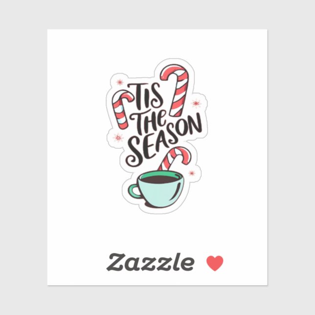 Das ist die Weihnachtszeit Pfefferminzschokolade Aufkleber (Blatt)