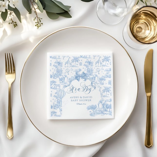 Das ist ein Baby Blue Toile Safari Animal Baby Dus Serviette (Von Creator hochgeladen)