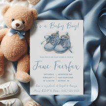 Das ist ein Baby Boy! Blue Baby Shoes Baby Shower