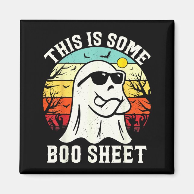 Das ist ein bisschen Boo-Blatt Geist Retro Hallowe Magnet (Vorne)
