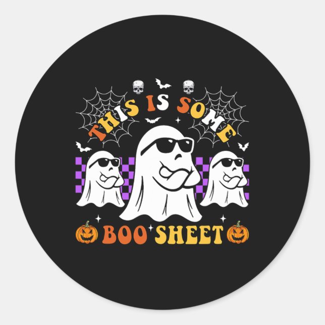 Das ist ein boo-Sheet Fun Halloween Runder Aufkleber (Vorderseite)