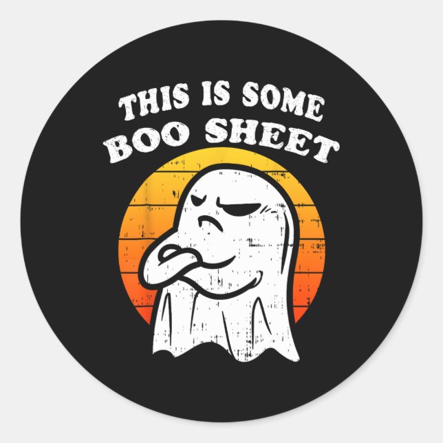 Das ist ein Boo Sheet Ghost Retro Funny Halloween Runder Aufkleber (Vorderseite)