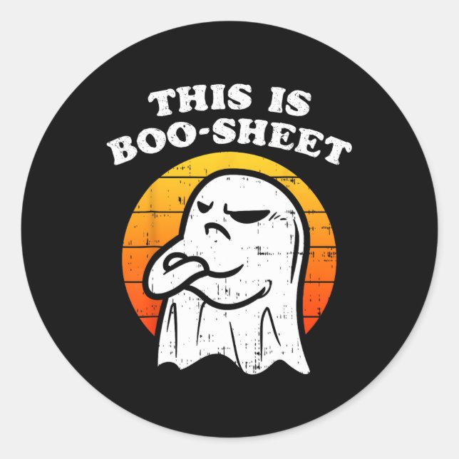 Das ist ein Boo-Sheet Ghost Retro Funny Halloween Runder Aufkleber (Vorderseite)