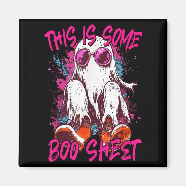 Das ist ein Boo-Sheet Ghost Retro Halloween Funny Magnet (Vorne)