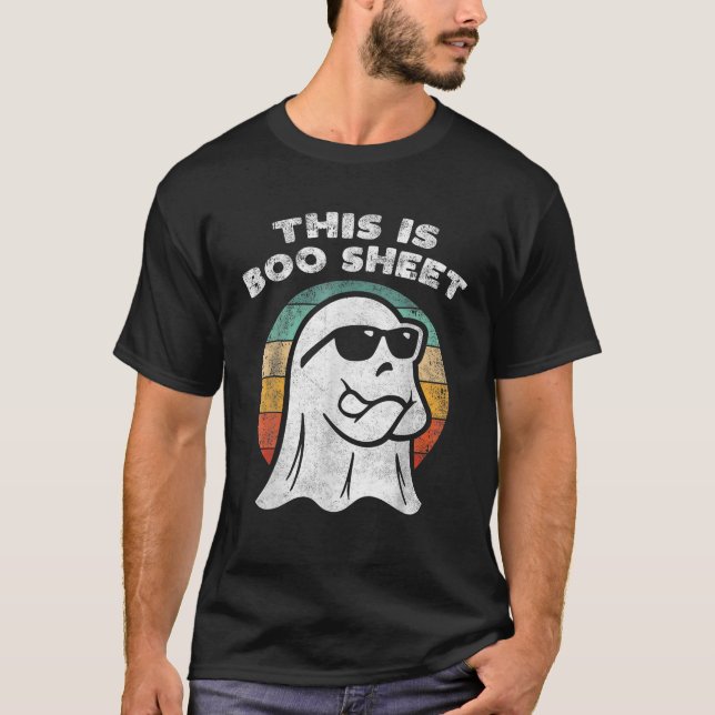 Das ist ein Booblätter Ghost Retro Sonnenbrille Ha T-Shirt (Vorderseite)
