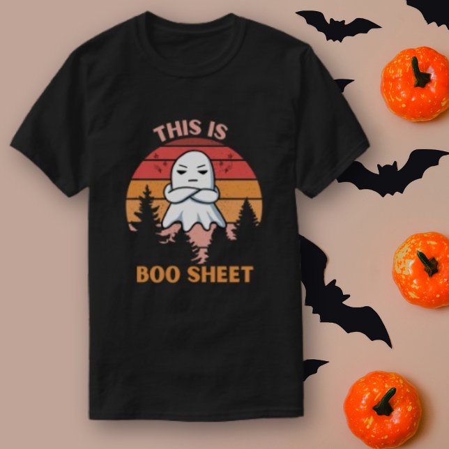 Das ist ein Bootblatt-Retro-Halloween T-Shirt (Von Creator hochgeladen)