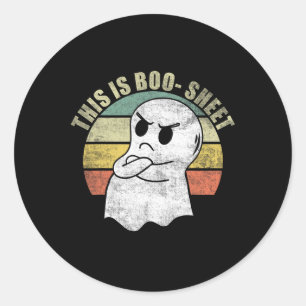 Das ist ein Bootsheet Ghost Halloween-Kostüm für F Runder Aufkleber