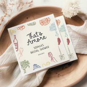 Das ist ein bunter Illustriertes Brautparty Serviette