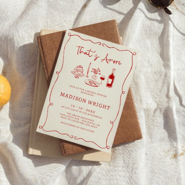 Das ist ein eher italienisches Brautparty mit Rote Einladung (Von Creator hochgeladen)