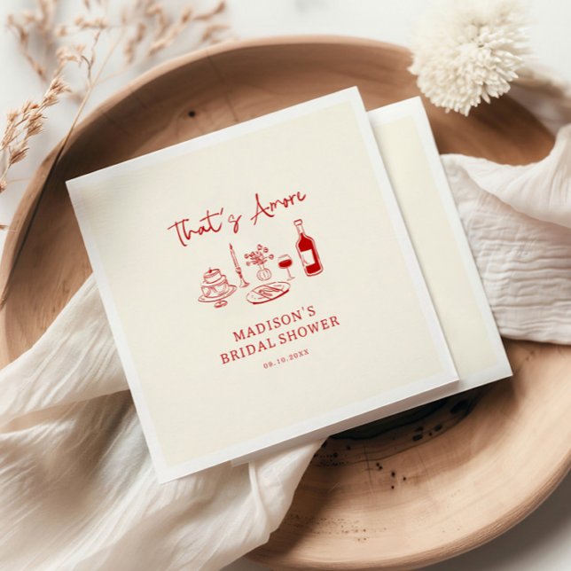 Das ist ein eher italienisches Brautparty mit Rote Serviette (Von Creator hochgeladen)