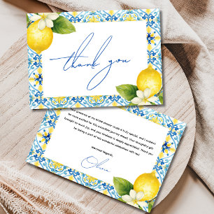 Das ist ein eher italienisches Lemon Blue Tile Bra Dankeskarte