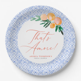 Das ist ein eher orangefarbenes italienisches blau pappteller