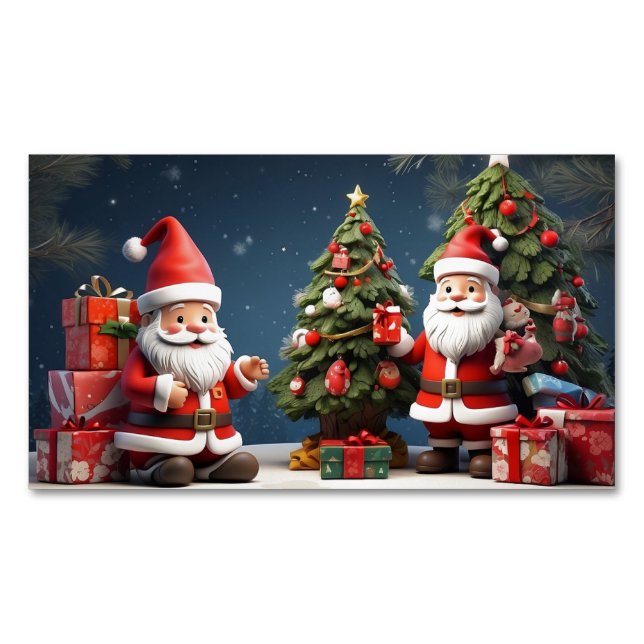 das ist ein fröhliches Weihnachtsdesign und ein gl Magnetische Visitenkarte (Vorderseite)